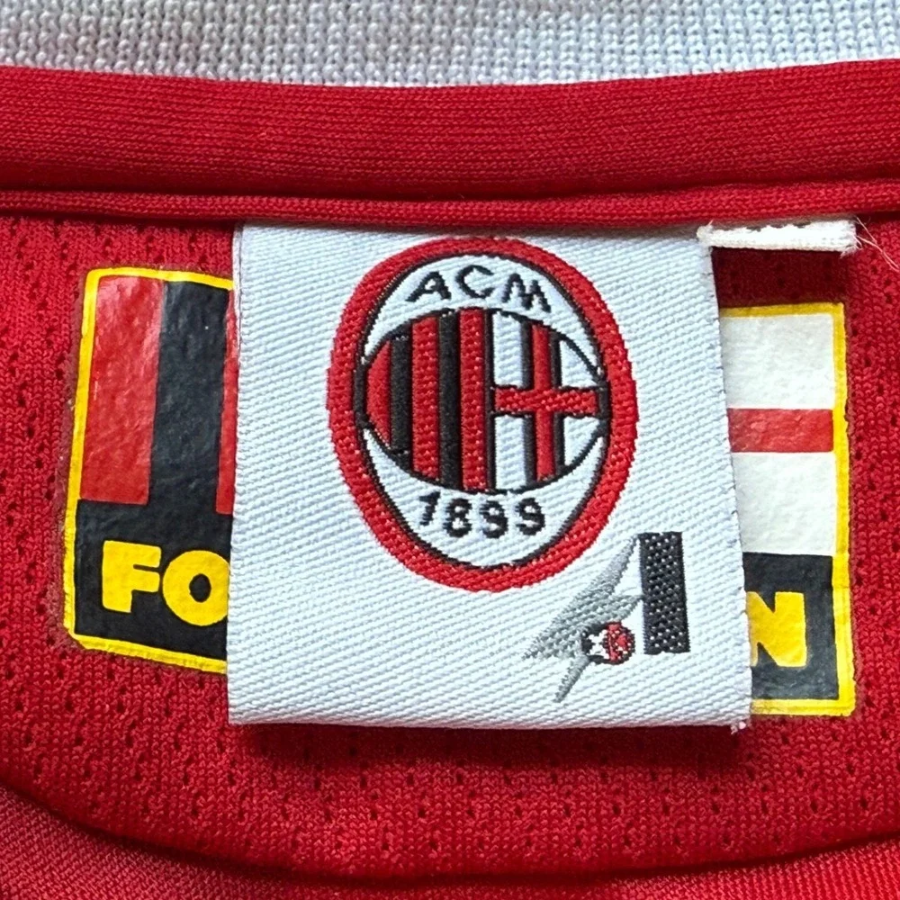 VTG Adidas AC Milan 2009-10 Home Jersey Onyewu 14 Red Black Soccer Shirt Mens XL